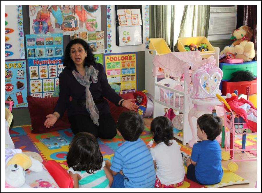 Circle time at Ms. Zohreh's Irvine Child Care at 4982 Seaford Cir. Irvine California